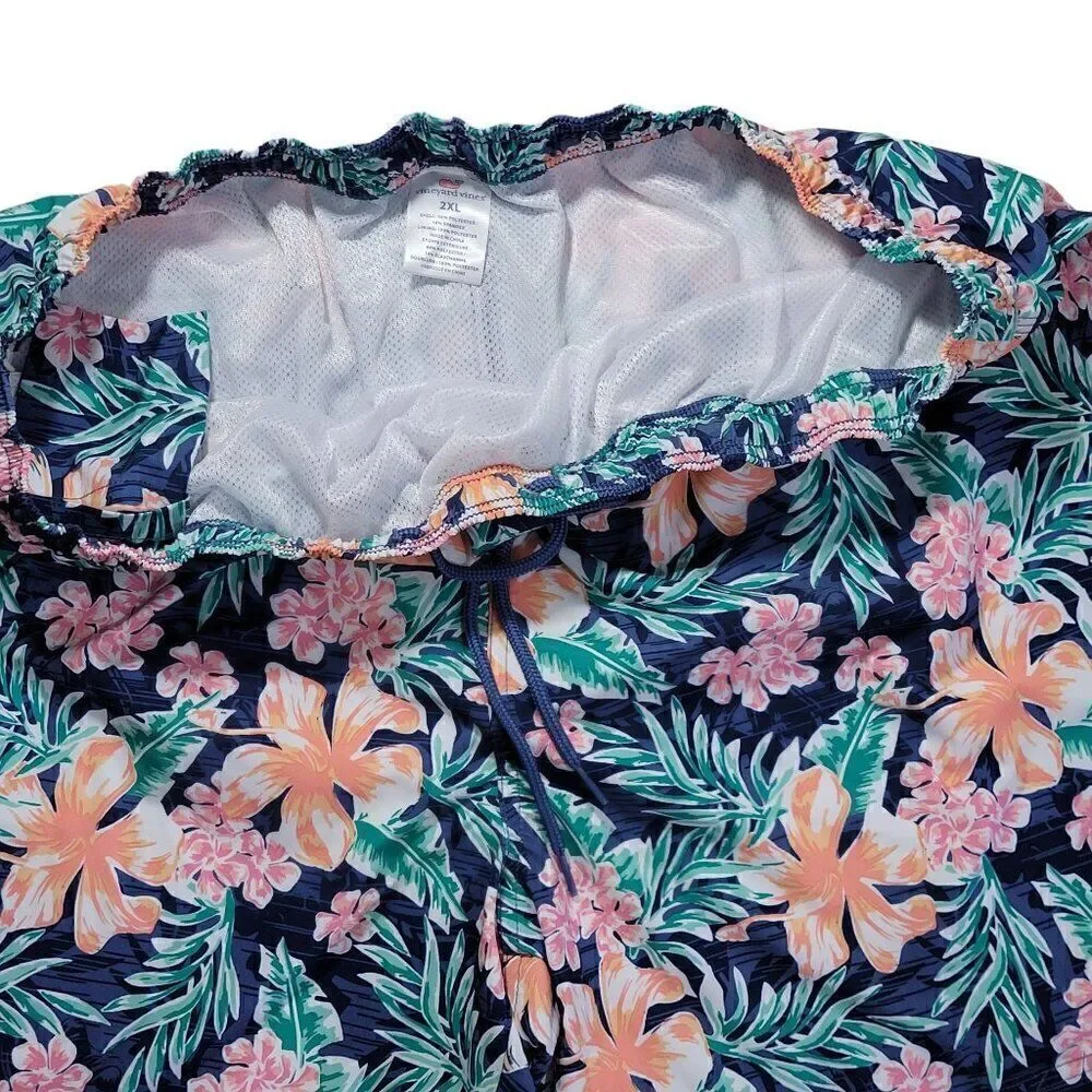 Vineyard Vines Chappy Swim Trunks Mens Size 2XL Mesh Brief Floral Tropical XXL‎